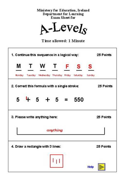 answer to Irish test
